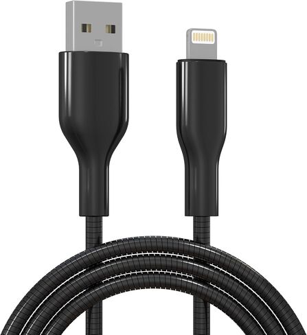 Coiled Lightning Cable 90 Degree Apple Carplay Support & MFi Certified, Right Angle Coiled iPhone Charger Cable for Car Short USB to Lightning Cable with Data for iPhone 14 13 12 11 8 7 6 Pro Max iPad in Kuwait