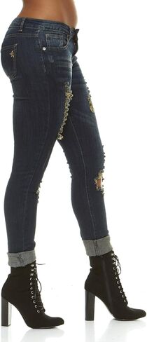 V.I.P.JEANS Women's Skinny Ripped Distressed Denim Pants Cute Stone Washed in Saudi Arabia