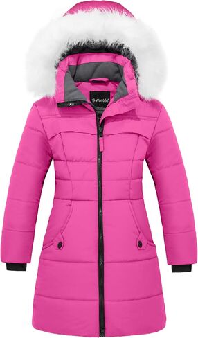 Wantdo Girl's Quilted Puffer Jacket Warm Winter Coat Water Resistant Winter Jacket Hooded Parka in Saudi Arabia