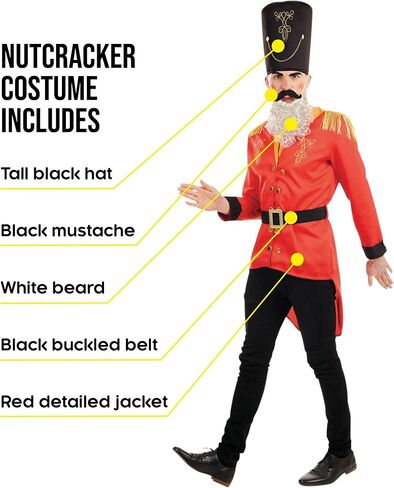 fun shack Mens Nutcracker Costume, Adult Nutcracker Costume Adult Men, Toy Soldier Costume Men, Marching Band Costume Adult, in Saudi Arabia