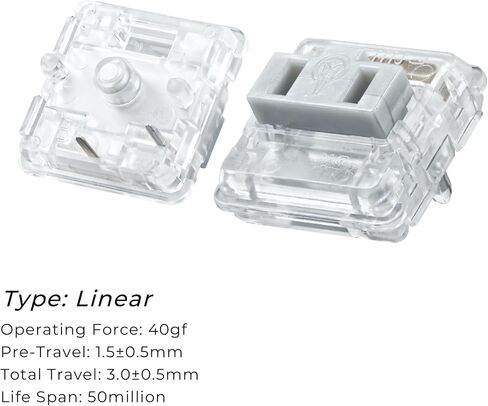 Kailh Low Profile Choc Mechanical Switch for Split-Ergo-Mechanical Keyboard 35Pcs (Silver) in Kuwait