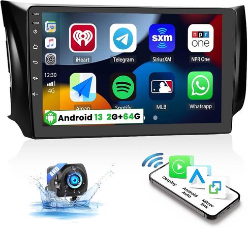 for Nissan Sentra 2013-2017 Radio with Wireless CarPlay Android Auto 2G+32G Android 11 Car Stereo10.1 Inch Touchscreen Bluetooth HiFi GPS Navigation FM Radio WiFi SWC+ AHD Backup Camera in Saudi Arabia
