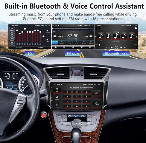 for Nissan Sentra 2013-2017 Radio with Wireless CarPlay Android Auto 2G+32G Android 11 Car Stereo10.1 Inch Touchscreen Bluetooth HiFi GPS Navigation FM Radio WiFi SWC+ AHD Backup Camera in Saudi Arabia