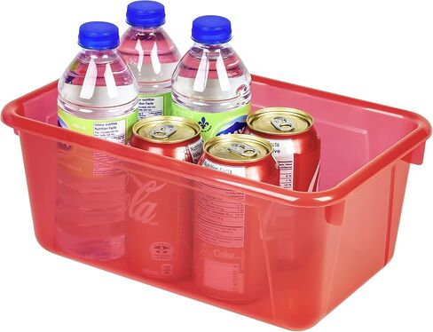 Storex Small Cubby Bins – Plastic Storage Containers for Classroom, 12.2 x 7.8 x 5.1 inches, Neon Pink, 5-Pack (62710U05C) in Saudi Arabia