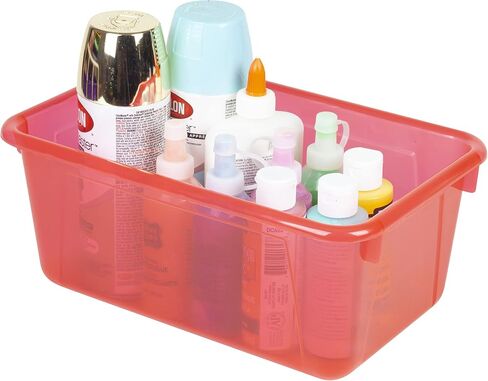 Storex Small Cubby Bins – Plastic Storage Containers for Classroom, 12.2 x 7.8 x 5.1 inches, Neon Pink, 5-Pack (62710U05C) in Saudi Arabia