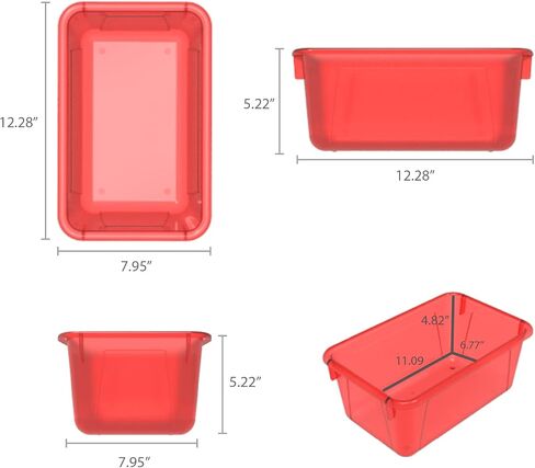 Storex Small Cubby Bins – Plastic Storage Containers for Classroom, 12.2 x 7.8 x 5.1 inches, Neon Pink, 5-Pack (62710U05C) in Saudi Arabia