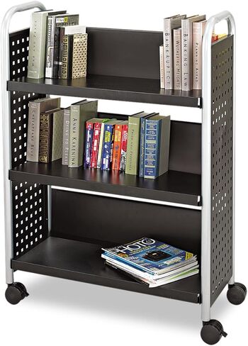 Safco 5335Bl عربة كتب سكوت بستة أرفف 41-1/4W X 17-3/4D X 41-1/4H أسود in Saudi Arabia