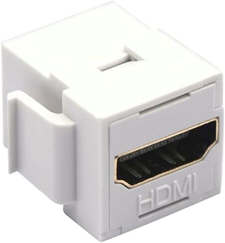 VCE 6 حزم HDMI أنثى مفتاح القرن، مقبس HDMI حجر مفتاح إدخال 4K الذهب مطلي HDMI موصل أنثى إلى أنثى للوحة الحائط - أبيض in Kuwait