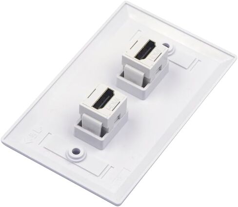 VCE 6 حزم HDMI أنثى مفتاح القرن، مقبس HDMI حجر مفتاح إدخال 4K الذهب مطلي HDMI موصل أنثى إلى أنثى للوحة الحائط - أبيض in Kuwait