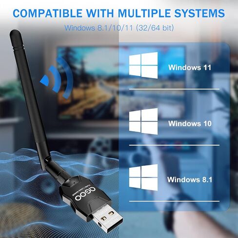 محول بلوتوث طويل المدى من الفئة 1 للكمبيوتر الشخصي، محول بلوتوث USB QGOO للكمبيوتر الشخصي 5.3+EDR، جهاز استقبال بلوتوث دونجل يدعم Windows10/8.1/8/7 (أبيض-129) in Saudi Arabia