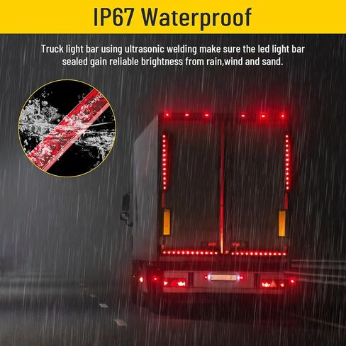 EXERAUO Red Trailer Light Bar, 15inch 11 LED Trailer Rear Light Bar, Park/Brake/Turn/Signal/Marker Waterproof Enclosed Trailer Lights for Utility Trailer Truck Pickup (2 Pack) in Saudi Arabia