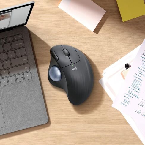 Logitech ERGO M575 Wireless Trackball Mouse - Easy thumb control, precision and smooth tracking, ergonomic comfort design, for Windows, PC and Mac with Bluetooth and USB capabilities - Graphite in Saudi Arabia
