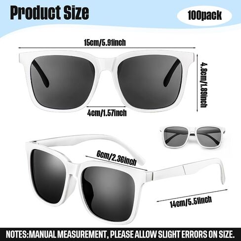 Umigy 100 Pieces Sunglasses Bulk Retro Black Sunglasses Vintage Square Sunglasses Unisex 80s Classic Sunglasses for Adult Kids Wedding Bachelorette Bachelor Party Favors in Saudi Arabia