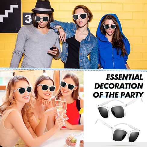 Umigy 100 Pieces Sunglasses Bulk Retro Black Sunglasses Vintage Square Sunglasses Unisex 80s Classic Sunglasses for Adult Kids Wedding Bachelorette Bachelor Party Favors in Saudi Arabia