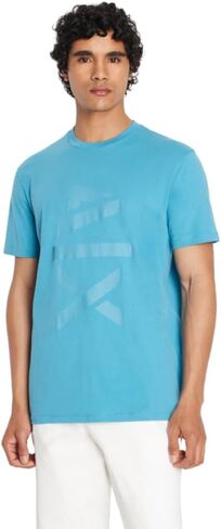 A|X Armani Exchange Men's Regular Fit AX Big Logo Tee, Crocodile, M in Saudi Arabia