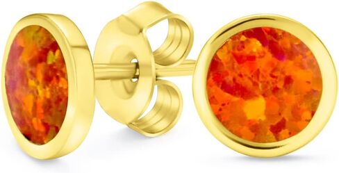 طقم أقراط دائرية الشكل من الفضة الإسترليني على شكل زهرة أيريديسنت آبلون بتصميم مرصع (7 مم) in Kuwait