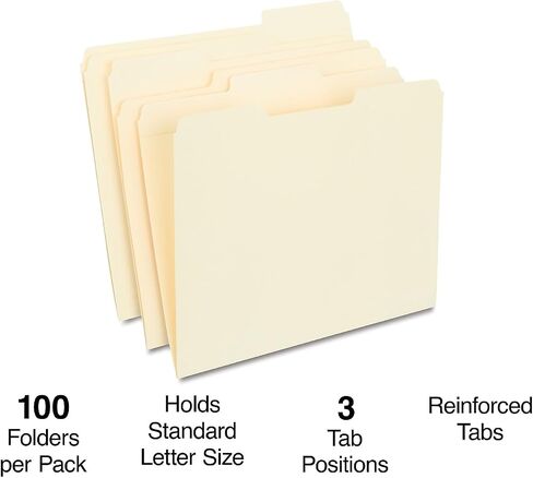 Smead(R) Premium Colored File Folders, 1/3 Cut, Letter Size, Green, Box Of 100 in Saudi Arabia