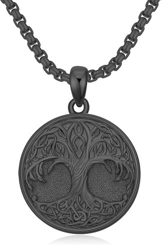 Lattd Tree of Life Necklace for Men 925 Sterling Silver Norse Nordic Pendant for Boys Jewelry Gift in Saudi Arabia
