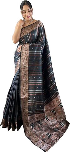 Rang Priya Indian Peach Banarasi Soft Silk Saree for wedding, partywear, festivals or any occasion Regular in Saudi Arabia