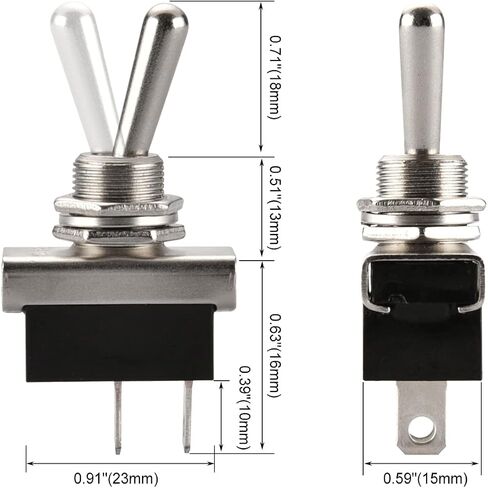 Baomain Toggle Switch SPST ON-OFF Type 2 Pin 12V/10A with Waterproof cover for Auto Car in Saudi Arabia