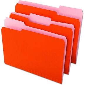 Universal UNV10503 1/3-Cut Tabs، مجلدات ملفات ذات علامة تبويب علوية ملونة فاخرة - حجم Letter، أحمر/أحمر فاتح (100/صندوق) in Kuwait