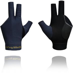 LeFeng Billiard Gloves Professional Pool Snooker 3 Open Fingers Gloves Fit Left Hand for Men Women(1Pcs Black Billiard Gloves) in Kuwait