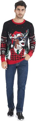 سترة uideazone للجنسين لأعياد الميلاد القبيحة بأكمام طويلة ورقبة دائرية بلوفر محبوك لاحتفالات حفلات عيد الميلاد in Kuwait