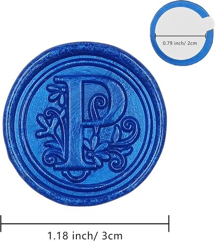 50Pcs Initial Alphabet Wax Seal Stickers, Envelope Seals, Self Adhesive, Envelope Seal Stickers for Wedding Invitation Christmas Valentines Day Birthday (Initial, Ocean Blue, A) in Kuwait