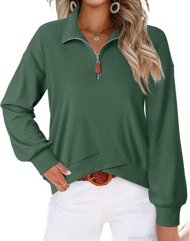 سترة نسائية من Gaharu بنصف سحاب كاجوال وأكمام طويلة وربع سحاب علوي وياقة واقفة ملابس خريفية in Kuwait