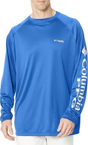 Columbia Men's Terminal Tackle Long Sleeve Shirt, Vivid Blue/Cool Grey Logo, 3X Tall in Saudi Arabia