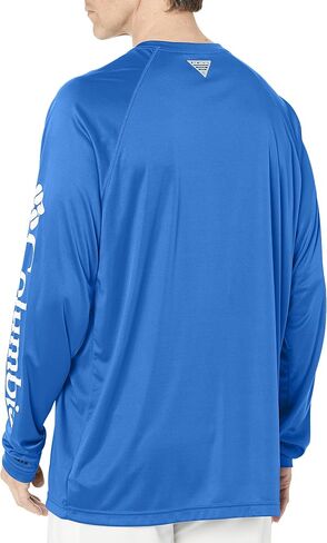Columbia Men's Terminal Tackle Long Sleeve Shirt, Vivid Blue/Cool Grey Logo, 3X Tall in Saudi Arabia