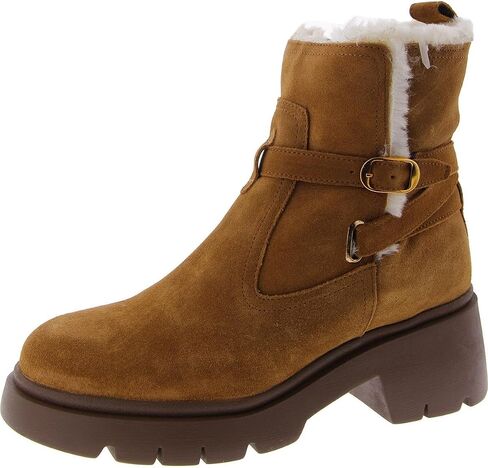 Steve Madden Women's Colletta Ankle Boot, Camel Suede Fur, 6 in Saudi Arabia