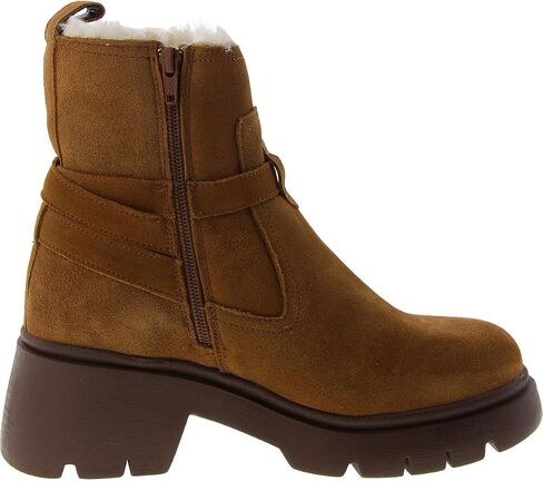 Steve Madden Women's Colletta Ankle Boot, Camel Suede Fur, 6 in Saudi Arabia