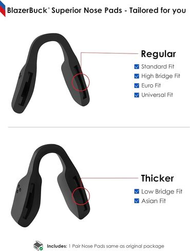 BLAZERBUCK Replacement Nose Piece Pads for Oakley Parlay OO4143 Sunglasses - Black in Saudi Arabia
