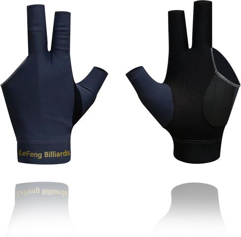 LeFeng Billiard Gloves Professional Pool Snooker 3 Open Fingers Gloves Fit Left Hand for Men Women(1Pcs Black Billiard Gloves) in Kuwait