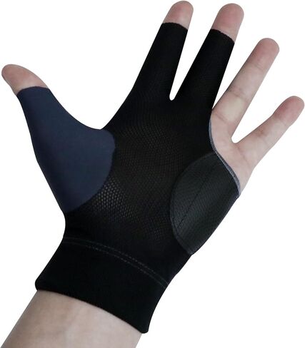 LeFeng Billiard Gloves Professional Pool Snooker 3 Open Fingers Gloves Fit Left Hand for Men Women(1Pcs Black Billiard Gloves) in Kuwait