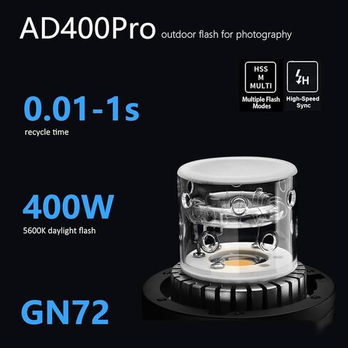 Godox SK400IIV Strobe Light, Professional Photo Studio Strobe 400Ws GN65 2.4G X System Monolight with Bowens Mount, 10W LED Modeling Lamp, 5600K Studio Strobe Flash for Photography (Upgraded) in Saudi Arabia