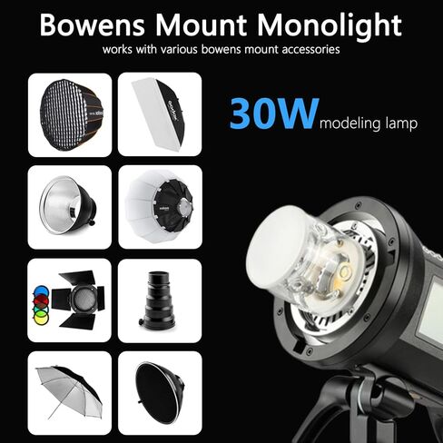 Godox SK400IIV Strobe Light, Professional Photo Studio Strobe 400Ws GN65 2.4G X System Monolight with Bowens Mount, 10W LED Modeling Lamp, 5600K Studio Strobe Flash for Photography (Upgraded) in Saudi Arabia