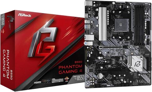 ASRock B550 Phantom Gaming 4 يدعم مقبس AMD AM4 Ryzen™ 3000، 3000 G-Series، 4000 G-Series، 5000 و5000 G-Series أجهزة الكمبيوتر المكتبي in Kuwait