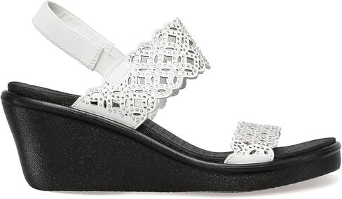 Skechers Cali Women's womens Rumble on - Sassy Dayz Wedge Sandal, Black/Black, 11 US in Saudi Arabia
