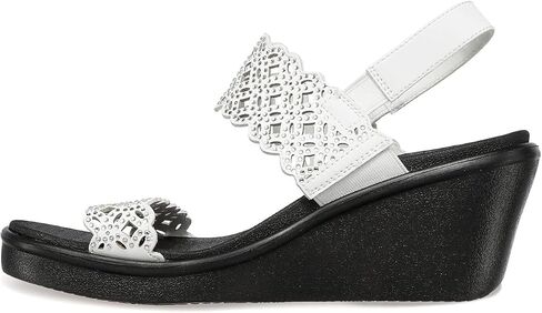 Skechers Cali Women's womens Rumble on - Sassy Dayz Wedge Sandal, Black/Black, 11 US in Saudi Arabia