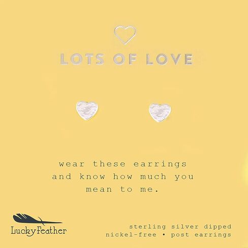 أقراط مثلثة صغيرة من Lucky Feather للنساء - أقراط من الذهب عيار 14 قيراط مقدمة على بطاقة رسالة عاطفية تمثل هدية مثالية للنساء والفتيات المراهقات in Kuwait