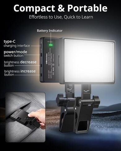 UBeesize Video Conference Lighting Kit, LED Ring Light with Clip and Stand for Computer, Selfie Light for Zoom Meetings,Live Streaming,YouTube,TikTok in Kuwait