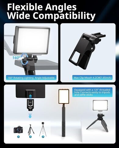 UBeesize Video Conference Lighting Kit, LED Ring Light with Clip and Stand for Computer, Selfie Light for Zoom Meetings,Live Streaming,YouTube,TikTok in Kuwait