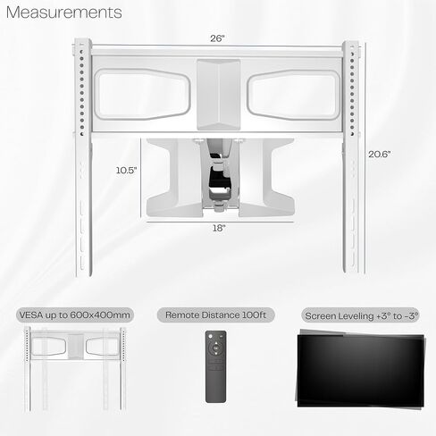 VIVO Motorized TV Wall Mount for 37 to 70 inch Screen up to 77 lbs, Above Fireplace Height Adjustable Electric Pull Down Mantel Bracket, Black, MOUNT-E-M070R in Saudi Arabia