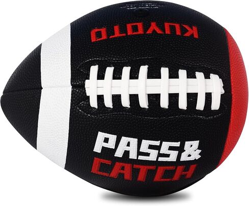 KUYOTQ PassCatch Kids Youth Training Football for Ages 5-13 Composite Leather Junior Football Training Equipment Improving Ball Handling Shooting Passing and Pro-Level Skills (Deflated) in Kuwait