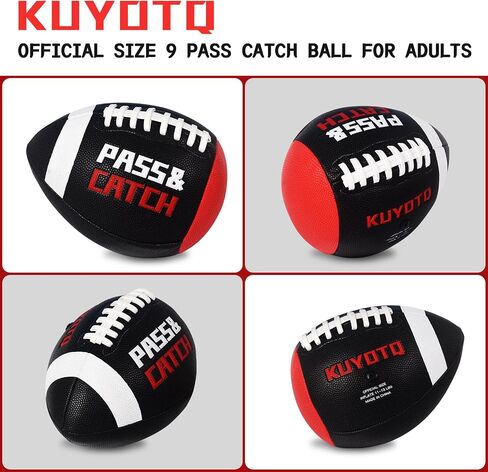 KUYOTQ PassCatch Kids Youth Training Football for Ages 5-13 Composite Leather Junior Football Training Equipment Improving Ball Handling Shooting Passing and Pro-Level Skills (Deflated) in Kuwait