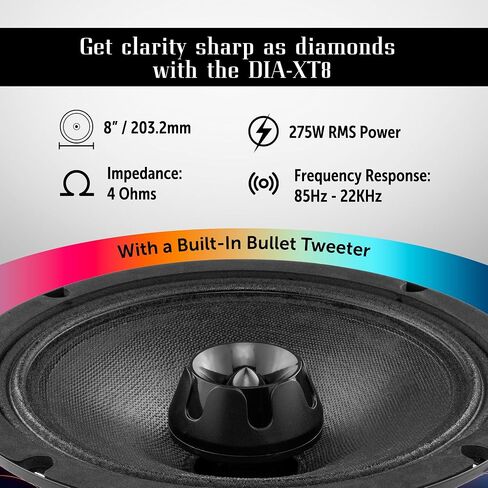 BLACK DIAMOND Dia-XT6 6.5" 2-Ways MidRange Loudspeaker with Built-in Bullet Tweeter 4-Ohm 450 Watts (1 Speaker) in Kuwait