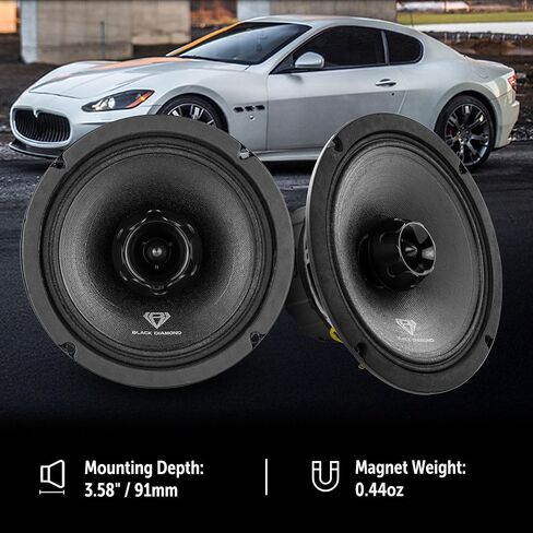 BLACK DIAMOND Dia-XT6 6.5" 2-Ways MidRange Loudspeaker with Built-in Bullet Tweeter 4-Ohm 450 Watts (1 Speaker) in Kuwait