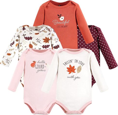 Hudson Baby Boys Bodysuits Unisex Cotton Long-Sleeve Cuteasaurus 5-Pack, 3-6 Months, Cuteasaurus 5-pack, 3-6 Months US in Saudi Arabia